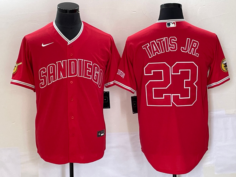 Men's San Diego Padres #23 Fernando Tatis Jr. Red Cool Base Stitched Baseball Jersey